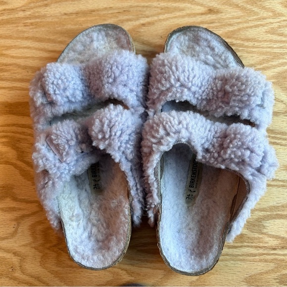 Birkenstock Arizona Teddy Shearling Fur Purple Fog EU34 - Picture 2 of 10